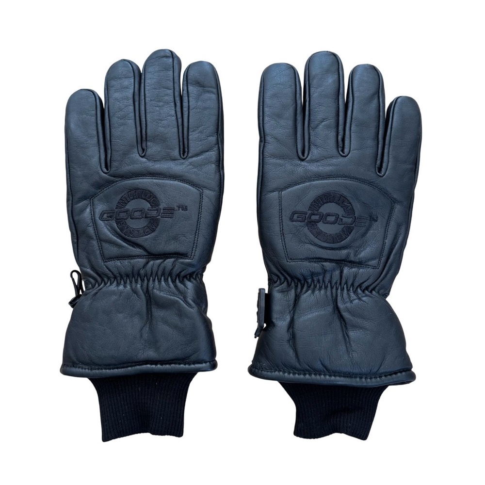New Goode Black Leather Men's Gloves XL Ski Snow Winter Fleece Lined Mittens XL